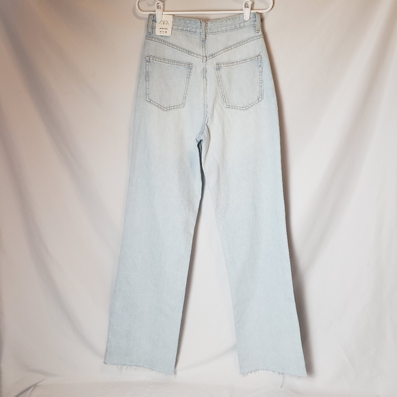 Zara Blogger Wide Legs Ripped High Rise Jeans - Picture 3 of 12